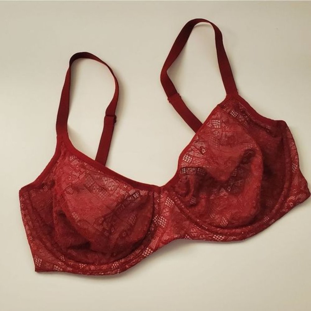 Victoria's Secret 34DDD Red Lace Unlined Demi Bra Body By Victoria 2017